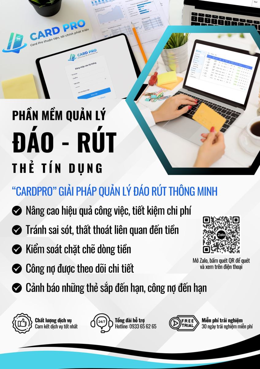 📊 CardPro - Giải pháp toàn diện cho việc quản lý đáo rút thẻ tín dụng